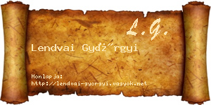 Lendvai Györgyi névjegykártya